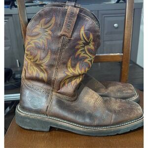Justin Stampede Driller WK4681 Men's Brown Square Toe Western Boots